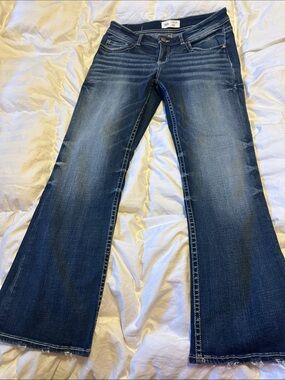 BKE Women's Dark Blue slim fit low rise bootcut
